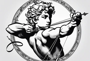 Cupid shooting an arrow tattoo idea