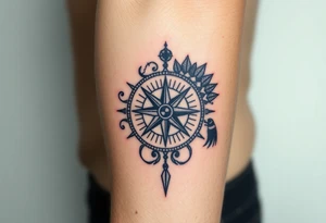 compass + Integrity + Courage + Love + Family tattoo idea