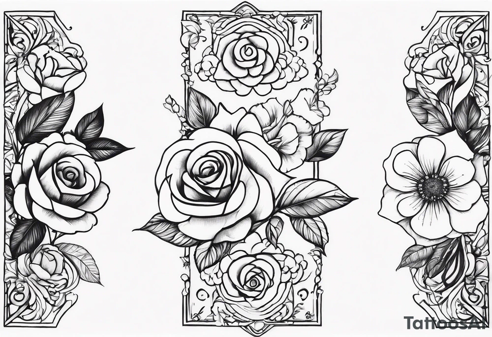 i want a full arm tattoo with simple flowers and roses tattoo idea
