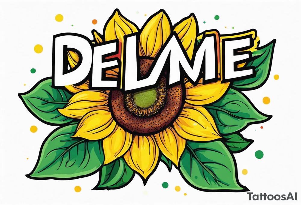 The word Delanie and incorporate a sunflower tattoo idea