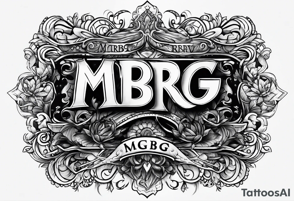 logo-type tattoo word "MRBG" tattoo idea
