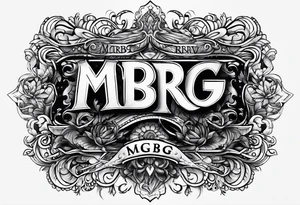 logo-type tattoo word "MRBG" tattoo idea