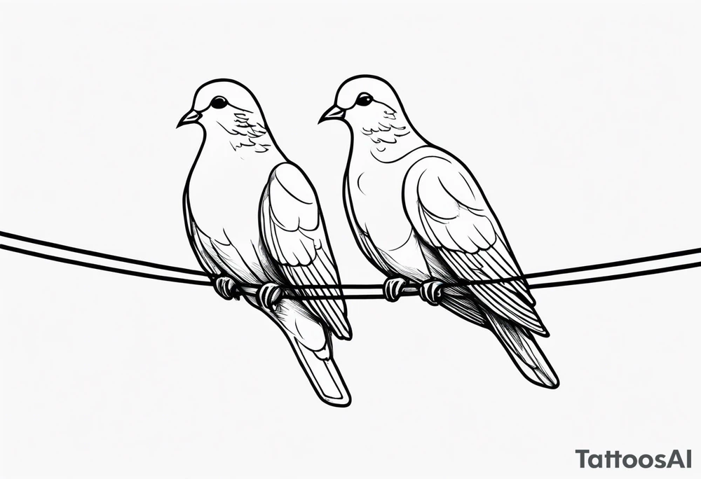 two doves sitting on a wire tattoo idea