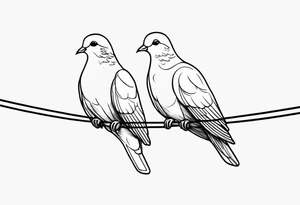 two doves sitting on a wire tattoo idea