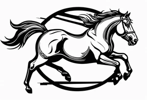 mustang jumping through hoop tattoo idea