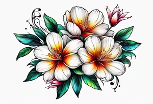 2 silk tree blossoms floating tattoo idea