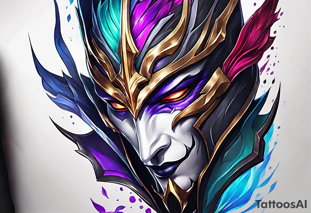 jhin for league of legends game tattoo idea
