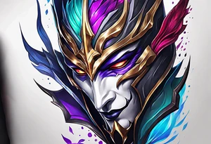 jhin for league of legends game tattoo idea