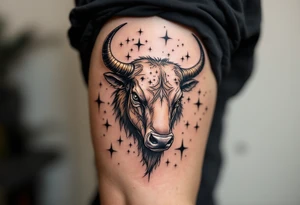 With a glint of steel and chestnut tones, the Taurus vivid star constellation anchors the spring sky. tattoo idea
