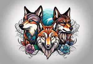 Two brothers animals tattoo idea