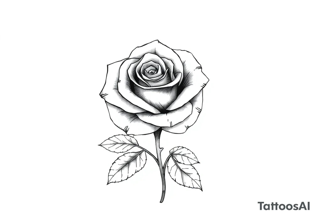 ROSE WITH THE STEM tattoo idea