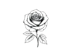 ROSE WITH THE STEM tattoo idea