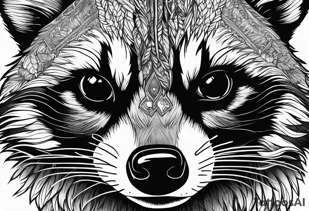 Mountains, racoon eyes underneath tattoo idea