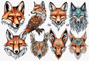 ein Tier aus Fuchs und Eule tattoo idea