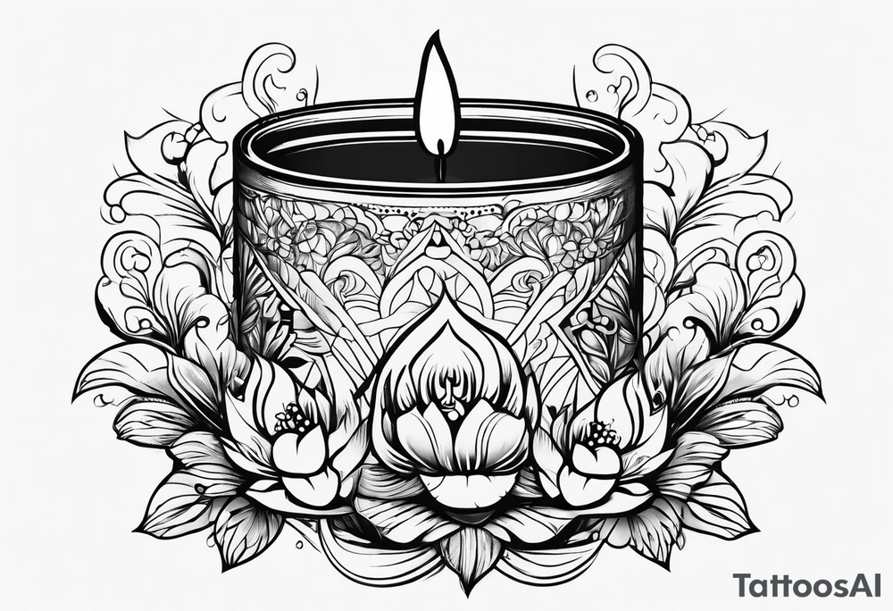 vintage candle tattoo idea