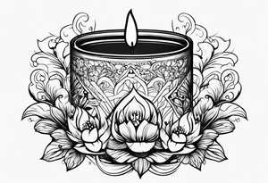 vintage candle tattoo idea