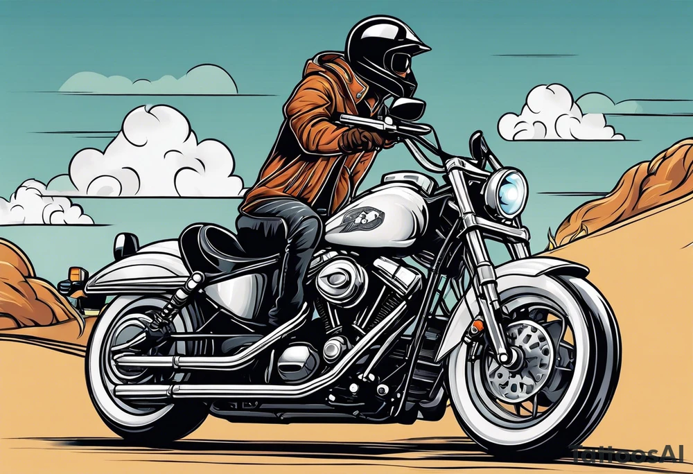 Motorcycle Rider with a puppy dog look tattoo idea