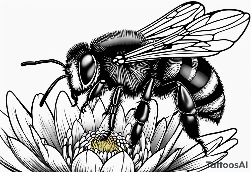 Harlow in cursive with a bumblebee flying off the end of the w tattoo idea