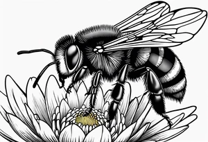 Harlow in cursive with a bumblebee flying off the end of the w tattoo idea