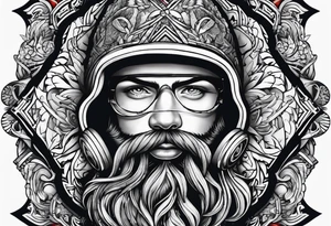 snowboarding in traditional american tattoo style tattoo idea