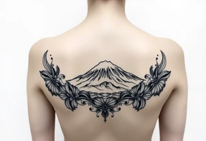 Traditional Mt Taranaki chest tattoo tattoo idea