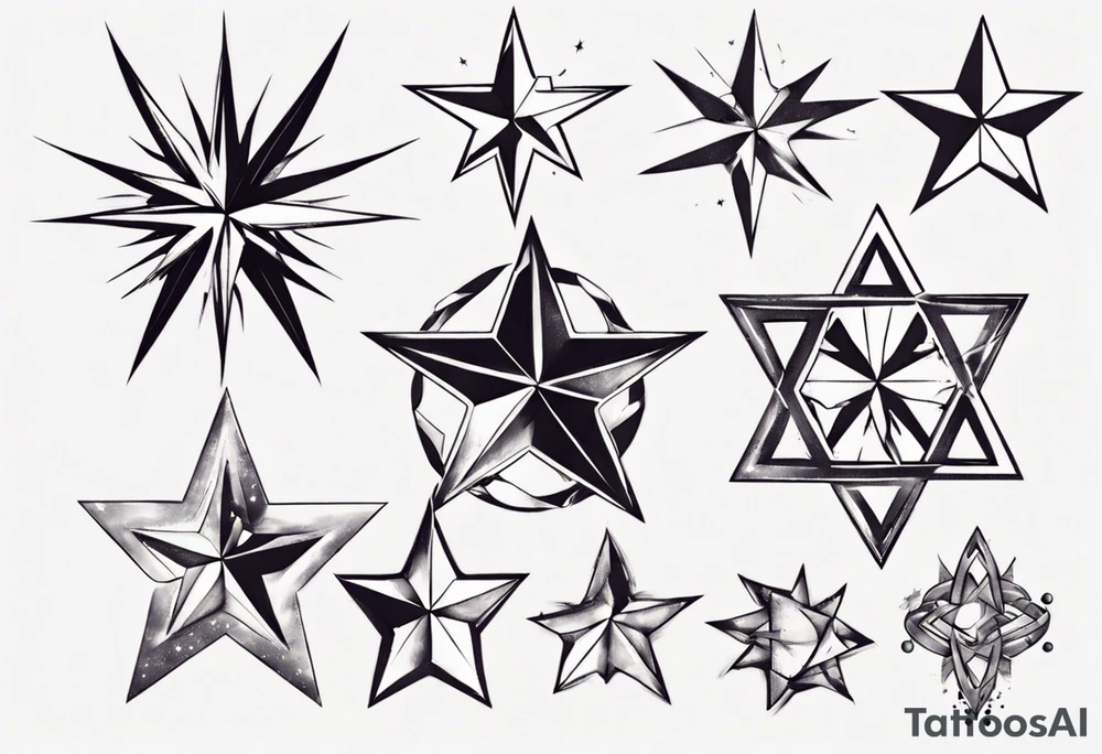 Collection of stars for next to someone's ear tattoo idea