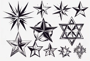 Collection of stars for next to someone's ear tattoo idea
