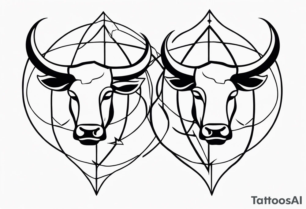 Gemini and taurus symbols intertwined tattoo idea