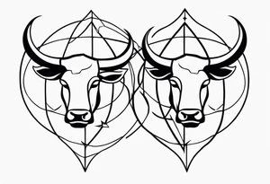Gemini and taurus symbols intertwined tattoo idea