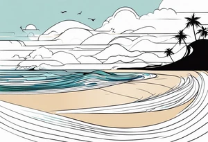 Waves and beach tattoo idea