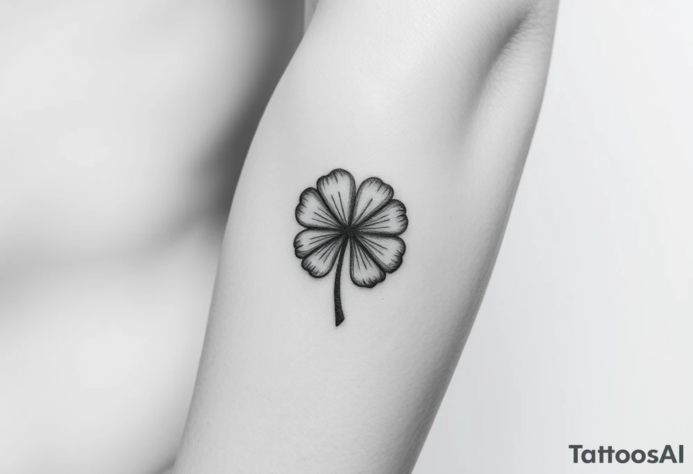 A red five leaf clover tattoo idea