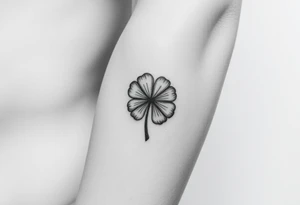 A red five leaf clover tattoo idea