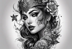 demonic style sleeve tattoo idea