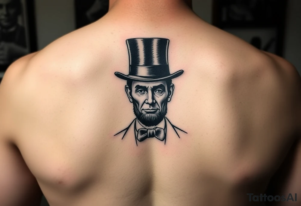 X files never again combined with a Lincoln top hat tattoo idea