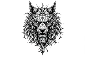 FU dog with wind element tattoo idea