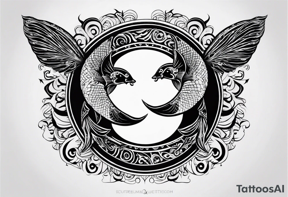 Pisces sign combines with the Aires sign. tattoo idea