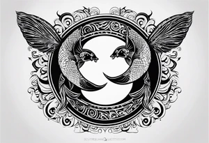 Pisces sign combines with the Aires sign. tattoo idea