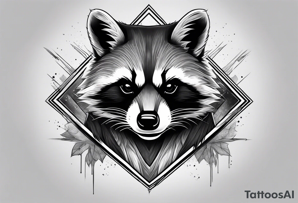 Superman raccoon in realism smoke tattoo idea