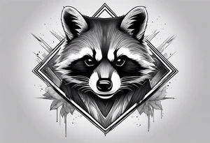 Superman raccoon in realism smoke tattoo idea