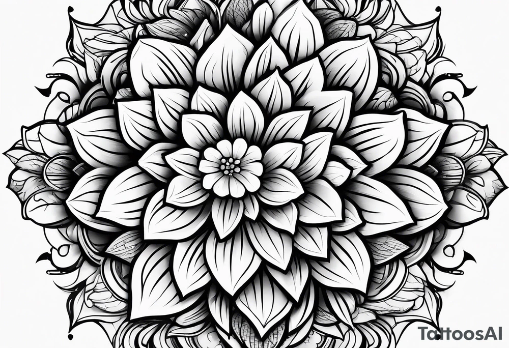 flowers, leaves tattoo idea