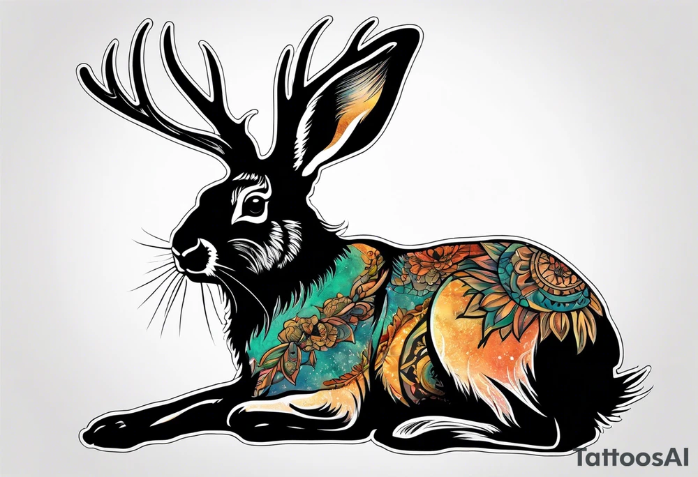 jackalope 
silhouette tattoo idea
