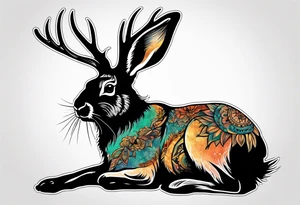 jackalope 
silhouette tattoo idea