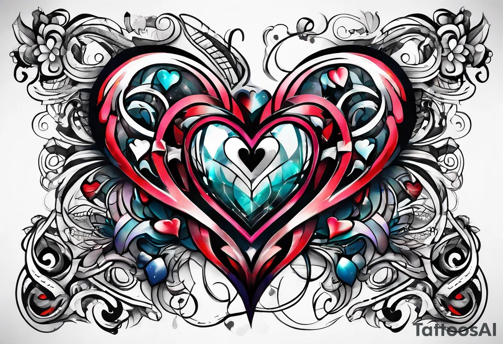 AI Tech heart and mind tattoo idea