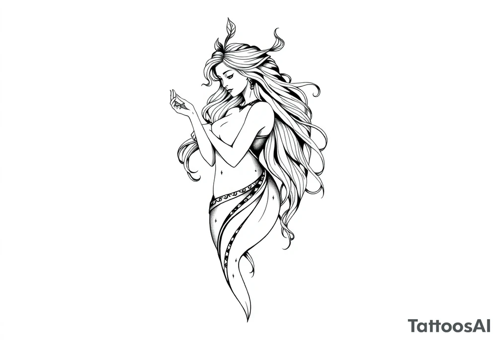 A half Sexy unique Aquarius goddess sleeve tattoo tattoo idea