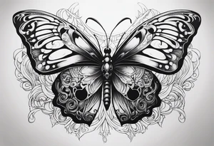 reincarnation, butterfly, skull tattoo idea