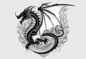 a book with pages falling out that turn into dragons tattoo idea