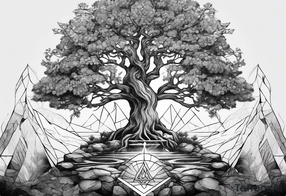 yggdrasil
3 line triangles behind tattoo idea