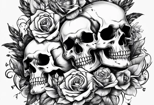 Memento mori written skull sleeve tattoo design tattoo idea