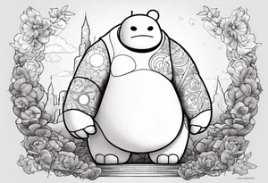 baymax beside groot tattoo idea
