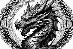 dragon of tyr holding orb tattoo idea